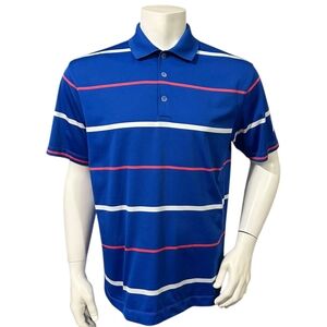 Men's Blue Striped Polo Shirt